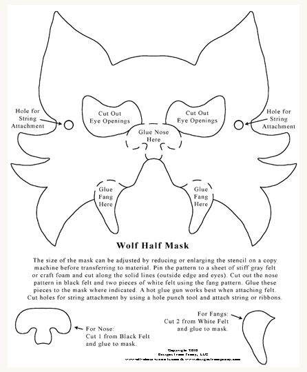 wolf mask printable template